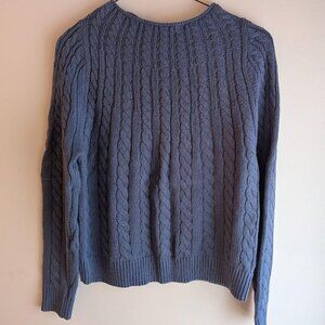 Blue cable knit sweater
